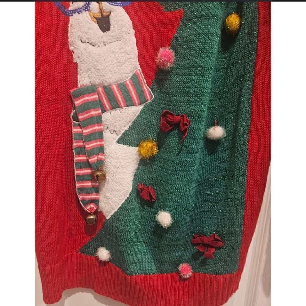 Women's Holiday Sweater Dress/Excellent Used Condition/Llama Sweater/Size XL - Picture 4 of 8